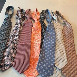 Giorgio Armani Seven-Tie Assortment in Orange, Blue, Pink, Gray, Brown